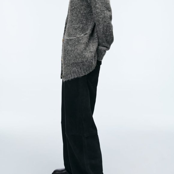 COZY GRAY LONG POCKET CARDIGAN - ZARA - Picture 6 of 10